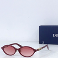 Dr Glasses - Wine Burgundy Small Oval with Gradient Pink Lenses and Gold DIOR Temples