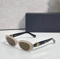 Dr Glasses - Beige Small Oval with Brown Lenses, Black Temples and Gold CD Logo Dior Text