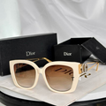 Dr Glasses - Cream Ivory Oversized Cat-Eye with Gradient Brown Lenses and Gold CD Wire Temples