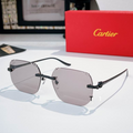Crtir Glasses - Rimless Oversized Square Dark Gray Black Gunmetal