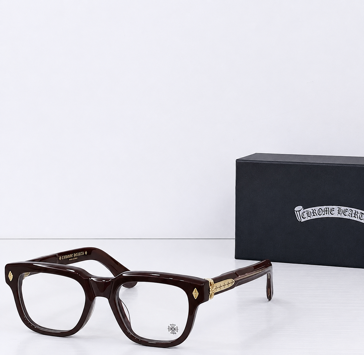 CH Glasses - Burgundy Large Square