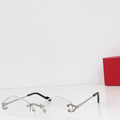 Crtir Glasses - Rimless Diamond Shape Clear Lens Silver Hardware