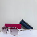 Crtir Glasses - Rimless Square Pink Mauve Silver Panther