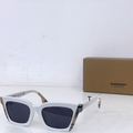 Burbry Glasses - White Square Cat-Eye Sunglasses Vintage Check Arms