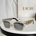 Dr Glasses - Clear Transparent Square with Dark Gray Lenses and Silver Oblique Temples