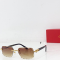 Crtir Glasses - Diamond Cut Square Brown Tan Black Arms