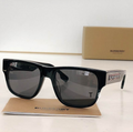 Burbry Glasses - Black Square Sunglasses Bold Logo Temple