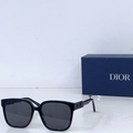 Dr Glasses - Black Oversized Square with Dark Gray Lenses and Black 3D DIOR Letter Temples