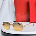 Crtir Glasses - Rimless Octagonal Diamond-Cut Edge Yellow Amber Gradient Gold C Hardware