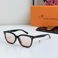 LV Glasses - Black Oversized Square Gold Flower Monogram Pink Rose Lenses