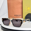 Burbry Glasses - Beige Classic Check Pattern Square Sunglasses