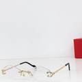 Crtir Glasses - Rimless Diamond Shape Clear Lens Gold Hardware