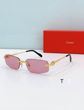 Crtir Glasses - Rimless Rectangular Solid Pink Gold C-Bar Arms
