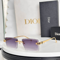 Dr Glasses - Gold Rimless Square with Panther Hardware and Gradient Purple-Gray Lenses