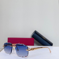 Crtir Glasses - Rimless Square Blue Gradient Gold Panther