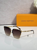 LV Glasses - Tortoise Gold Browline Half-Rim LOUIS VUITTON Arms Brown Gradient Lenses