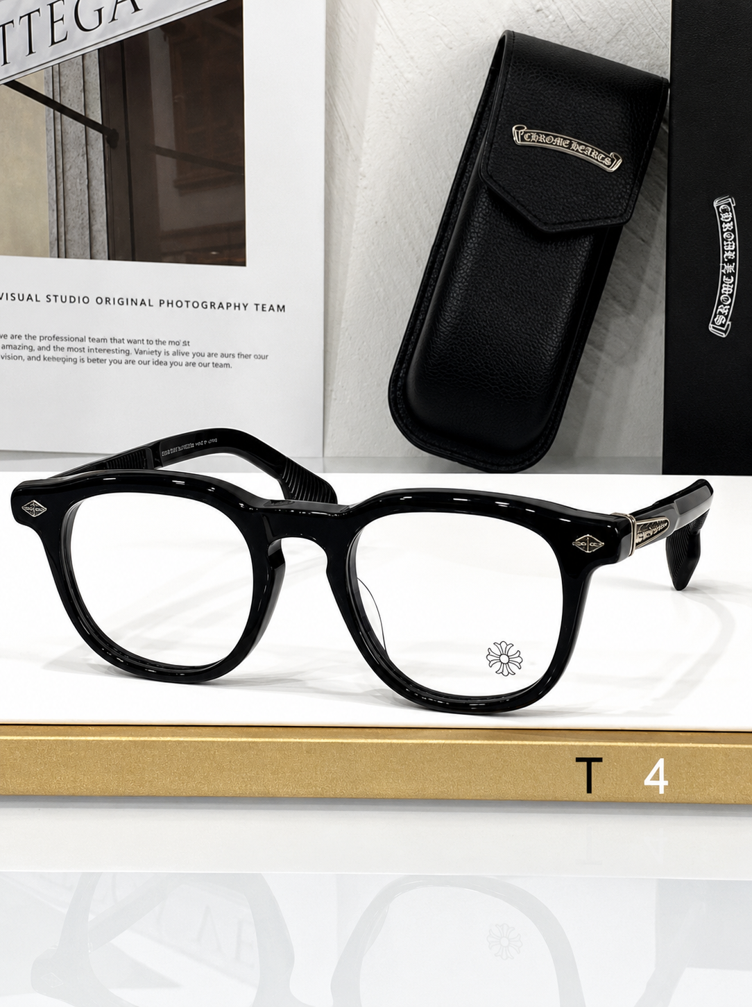 CH Glasses - Black Round Square Silver