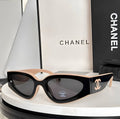 Chnel Glass - Black Cat Eye Beige Trim