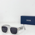 Dr Glasses - White Oversized Square with Dark Gray Lenses, Gold Star Studs and Christian Dior Text