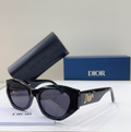 Dr Glasses - Black Oversized Cat-Eye with Dark Gray Lenses and Gold Dior Script