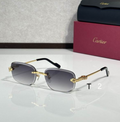Crtir Glasses - Rimless Rectangular Gray Purple Gradient Gold Panther