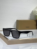 Burbry Glasses - Black Square Flat-Top Sunglasses Dark Lens