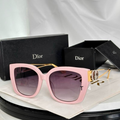 Dr Glasses - Pink Oversized Square with Gradient Purple Lavender Lenses and Gold CD Wire Temples