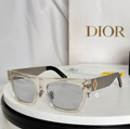 Dr Glasses - Clear Transparent Square with Light Gray Lenses and Silver Oblique Temples