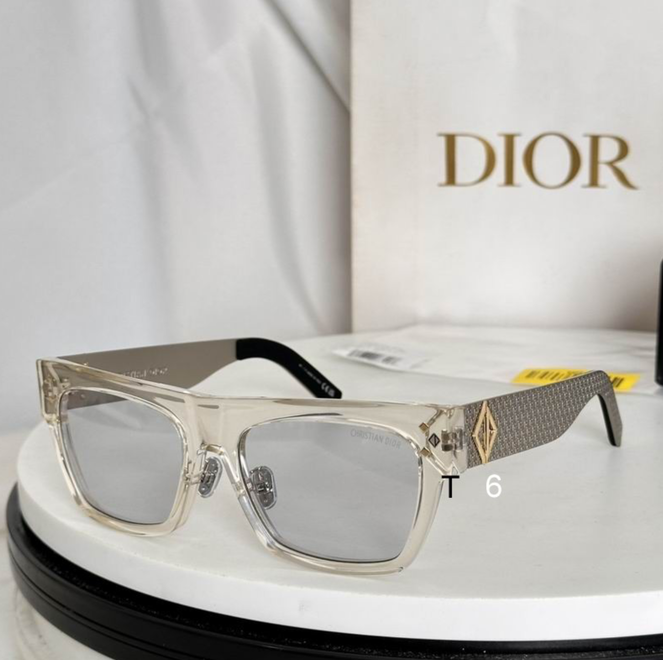 Dr Glasses - Clear Transparent Square with Light Gray Lenses and Silver Oblique Temples