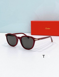 Crtir Glasses - Round Full Rim Dark Gray Burgundy Frame
