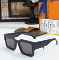 LV Glasses - Matte Black Chunky Square Tonal LV Logo Dark Smoke Lenses