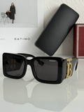 Burbry Glasses - Black Oversized Square Sunglasses Large Gold TB Monogram