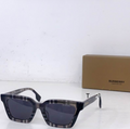 Burbry Glasses - Dark Check Pattern Full Frame Square Sunglasses