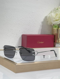 Crtir Glasses - Rimless Rectangular Oversized Dark Gray Silver C Hardware