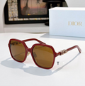 Dr Glasses - Oversized Square Wine Red Frame with Crystal DIOR Letters