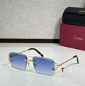 Crtir Glasses - Rimless Rectangular Blue Gradient Gold Arms Tortoise Tips