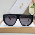 Dr Glasses - Oversized Black Flat-Top Shield with Dior Script Temple