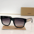 Burbry Glasses - Black Square Sunglasses Gradient Purple Lens Gold Logo