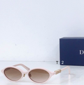 Dr Glasses - Light Pink Small Oval with Gradient Brown Lenses and Gold DIOR Temples