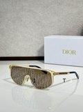 Dr Glasses - Transparent Champagne Shield Visor with Oblique Print Lenses and Christian Dior Text
