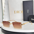 Dr Glasses - Gold Rimless Square with Panther Hardware and Gradient Brown Lenses
