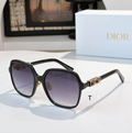 Dr Glasses - Oversized Square Black Frame with Crystal DIOR Letters