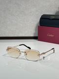Crtir Glasses - Rimless Rectangular Champagne Gradient Rose Gold Panther