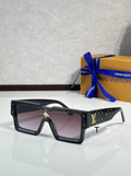 LV Glasses - Black Cyclops Shield Multicolor LV Monogram Gradient Purple Lenses