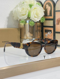Burbry Glasses - Tortoiseshell Cat-Eye Sunglasses Amber Lens Gold TB Monogram