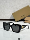 Burbry Glasses - Black Oversized Square Sunglasses Gold Medallion