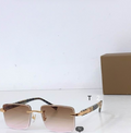 Burbry Glasses - Rimless Square Sunglasses Gradient Check Arms