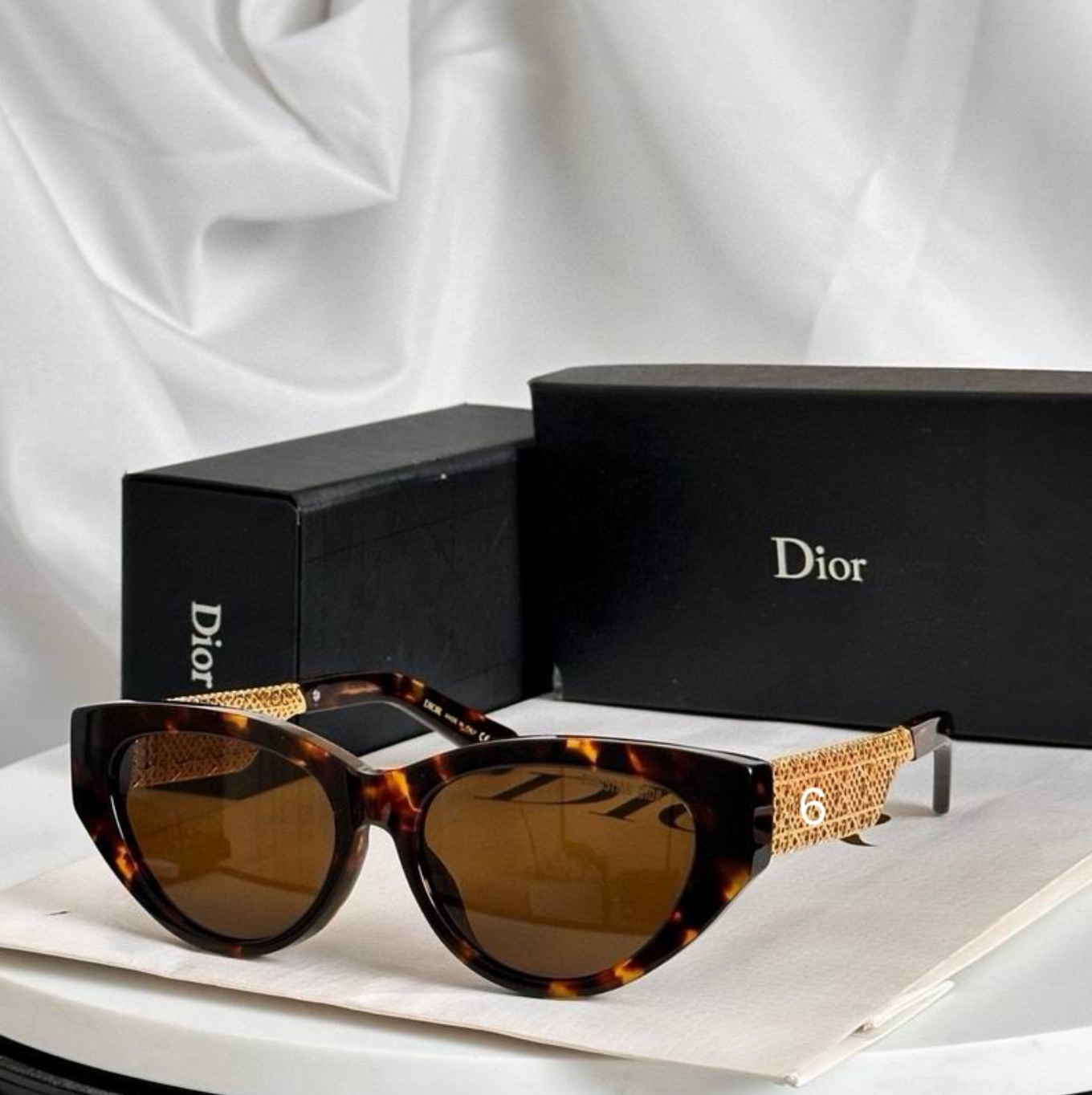 Dr Glasses - Tortoiseshell Cat-Eye with Brown Lenses and Gold Mesh Temples