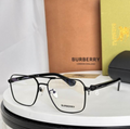 Burbry Glasses - Black Metal Square Optical Frames Clear Lens