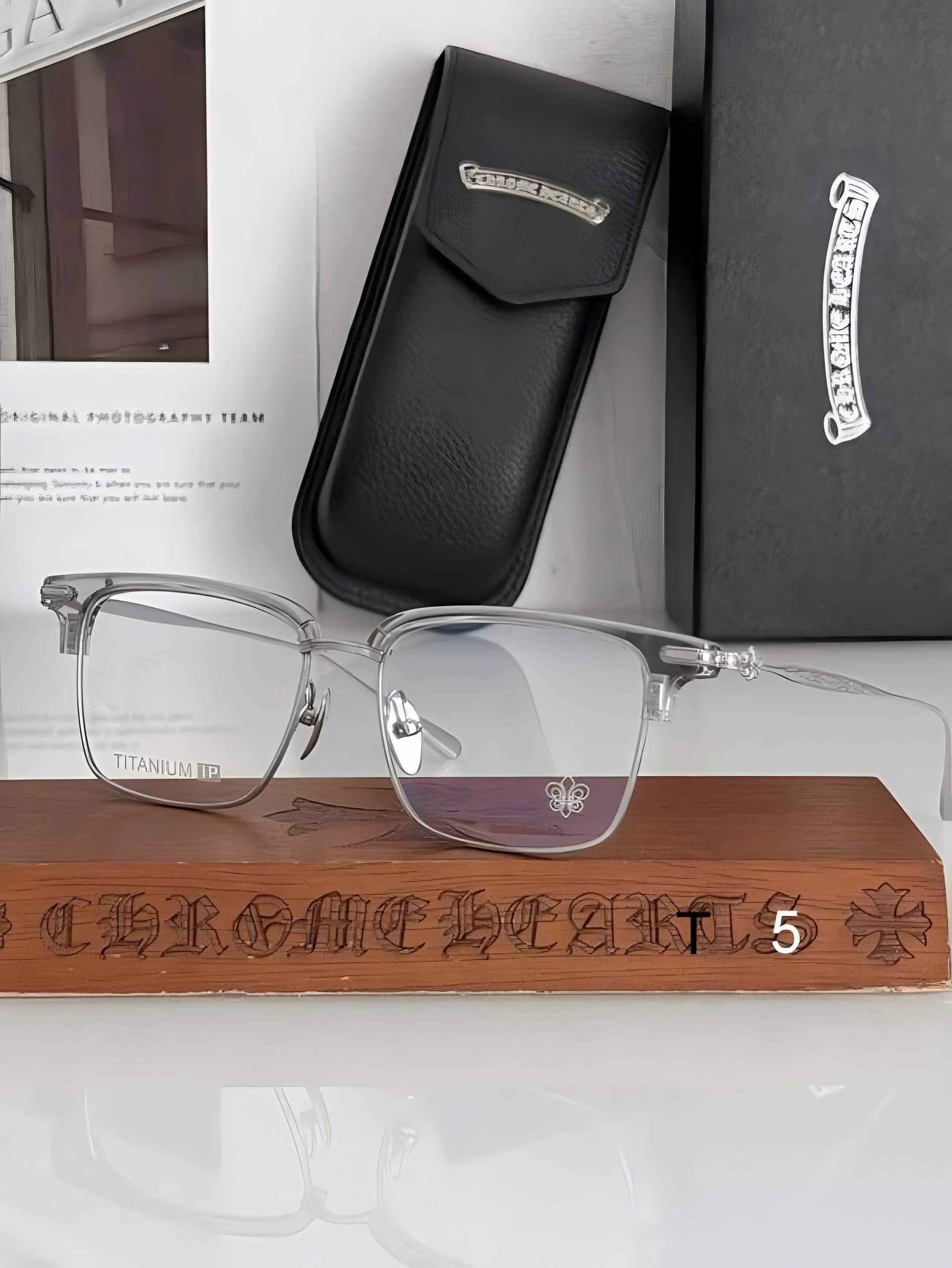 CH Glasses - Crystal Clear Titanium Browline